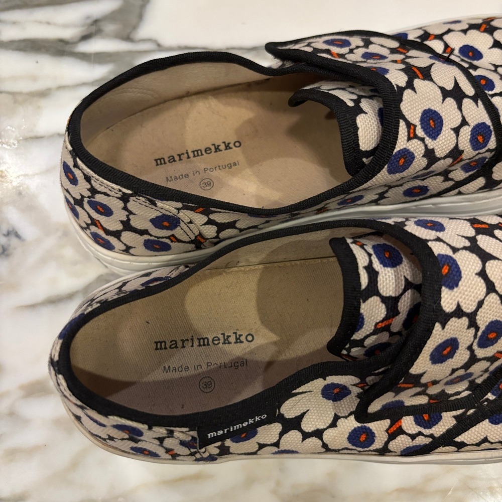 Marimekko Marka Mini 'Unikko' Iconic Poppy Velcro Sneakers Size 39 - Picture 9 of 13